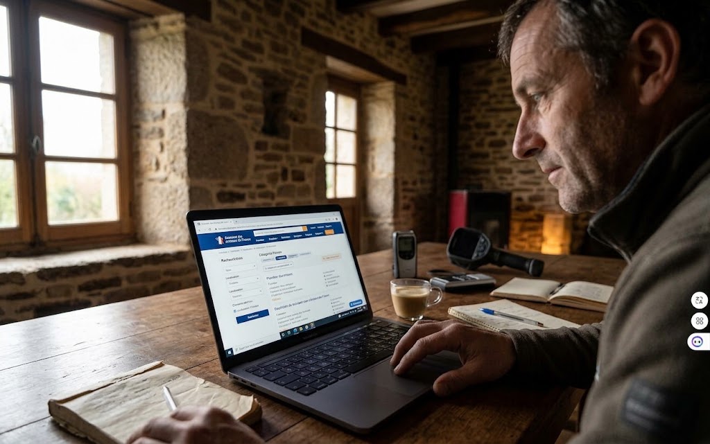 acquéreur de maison ancienne cherchant un artisan sur le web