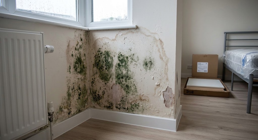Chambre humide dans appartement neuf